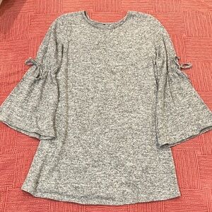 Gray Bell Sleeve sweater Mini Dress